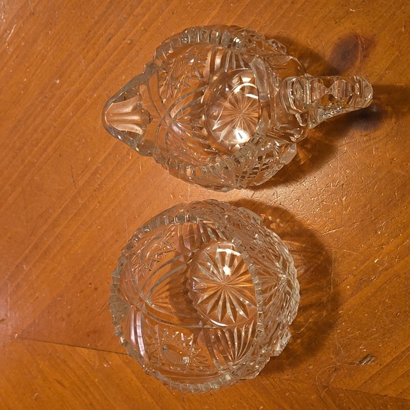 Antique American Brilliant Period Cut Glass Crystal Creamer & Sugar Set - Picture 5 of 16